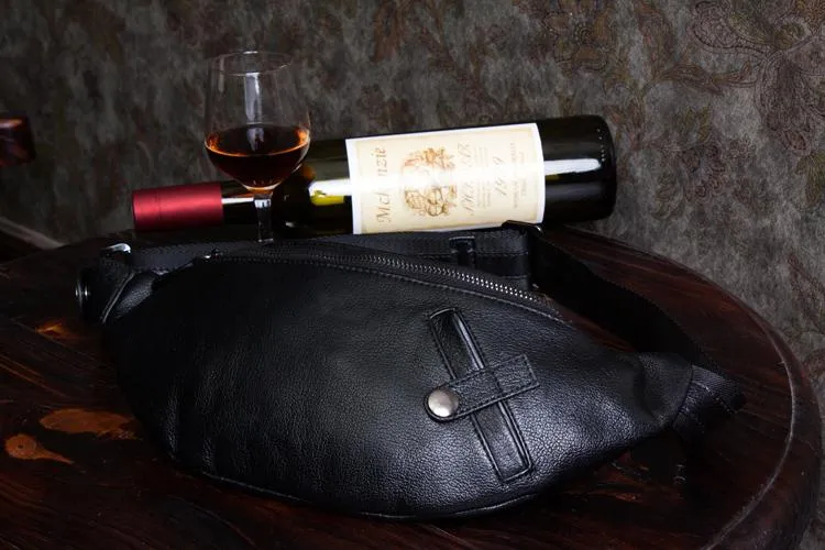 Leather Mens Fanny Pack Waist Bag Hip Pack Belt Bag Bumbag for Men