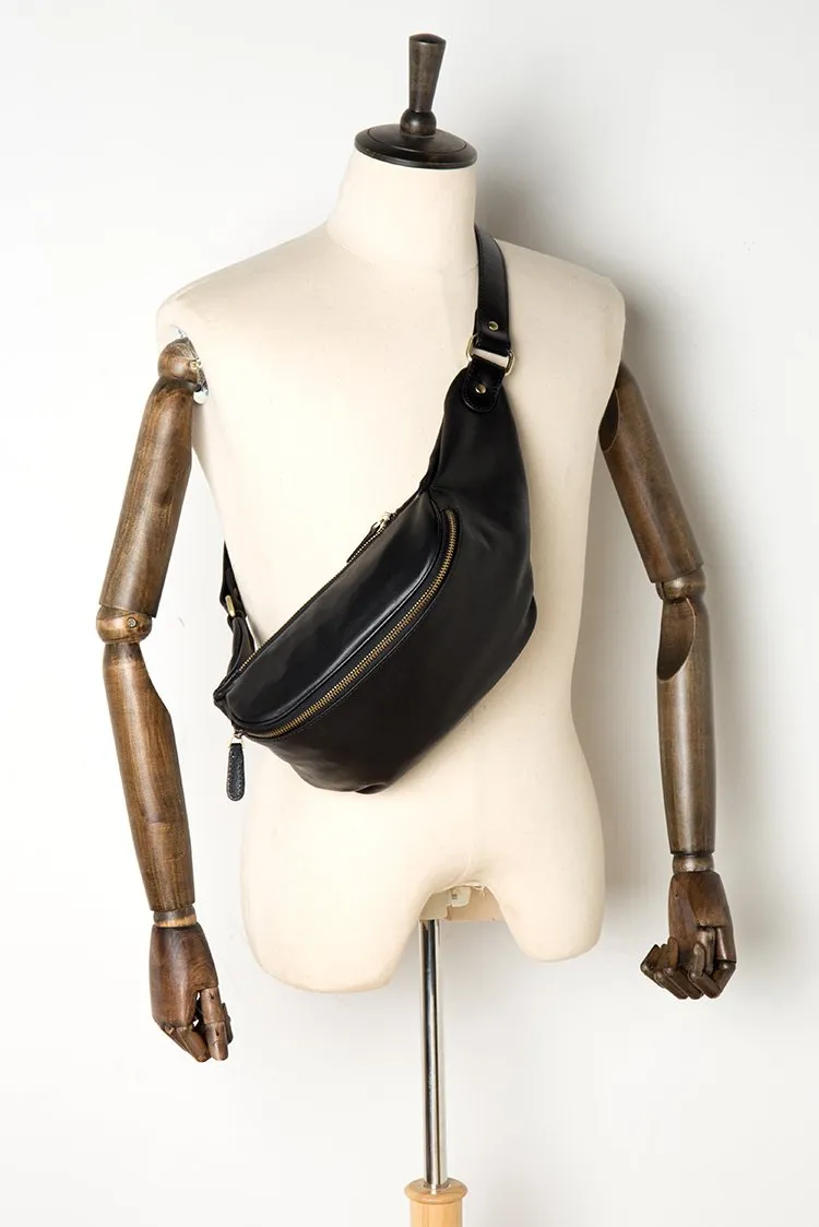 Leather Mens Fanny Pack Waist Bag Hip Pack Belt Bag Bumbag for Men