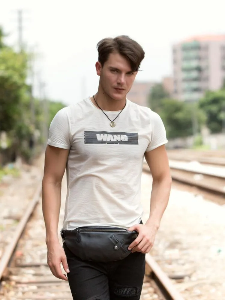 Leather Mens Fanny Pack Waist Bag Hip Pack Belt Bag Bumbag for Men