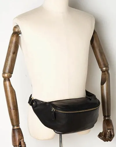 Leather Mens Fanny Pack Waist Bag Hip Pack Belt Bag Bumbag for Men