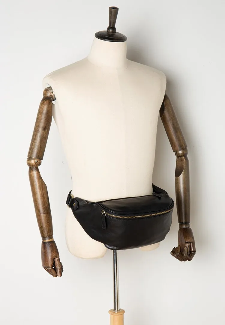 Leather Mens Fanny Pack Waist Bag Hip Pack Belt Bag Bumbag for Men