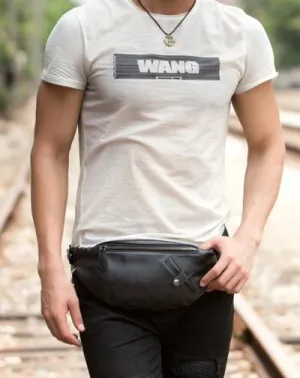 Leather Mens Fanny Pack Waist Bag Hip Pack Belt Bag Bumbag for Men