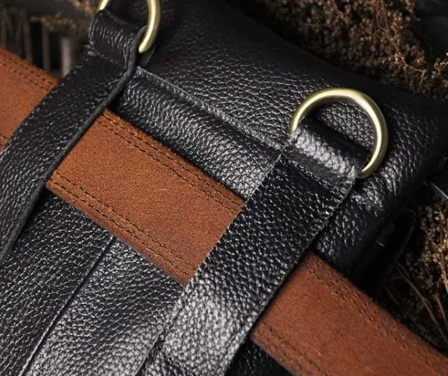 Leather Mens Small Side Bag COURIER BAG Waist Bag Holster Belt Case Belt Pouch for Men