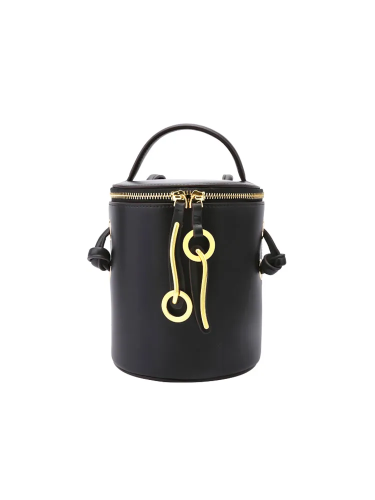 Leather Women Barrel Handbag Bucket Bag Shoulder Bag For Women