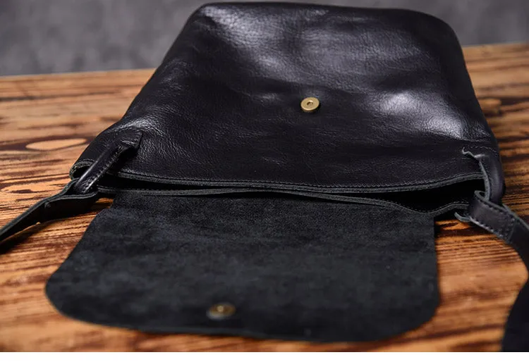 Leather Women Bucket Bag Black Shoulder Bag For Women