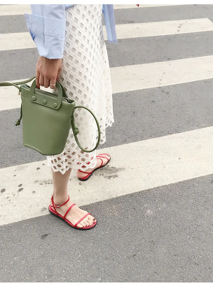 LEATHER WOMEN Bucket Purse Handbag SHOULDER BAG FOR WOMEN