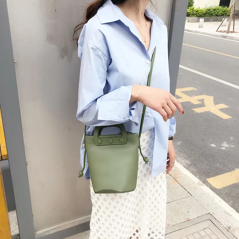 LEATHER WOMEN Bucket Purse Handbag SHOULDER BAG FOR WOMEN