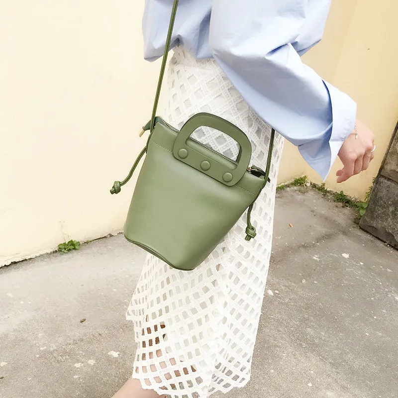 LEATHER WOMEN Bucket Purse Handbag SHOULDER BAG FOR WOMEN