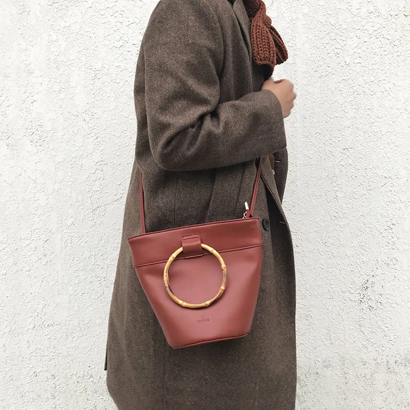 LEATHER WOMENs Bucket Purse Handbag SHOULDER BAG FOR WOMEN