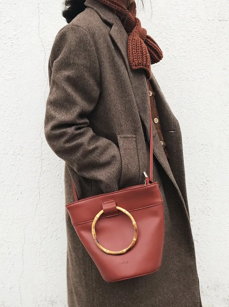 LEATHER WOMENs Bucket Purse Handbag SHOULDER BAG FOR WOMEN