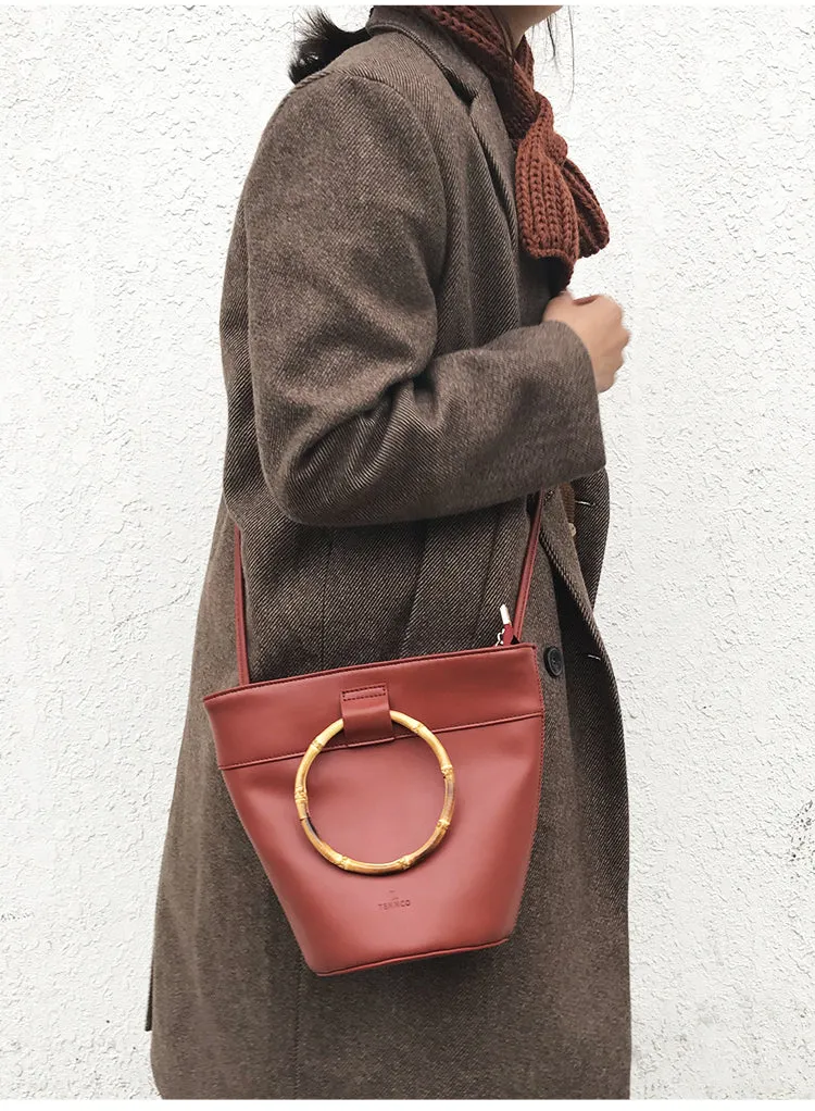 LEATHER WOMENs Bucket Purse Handbag SHOULDER BAG FOR WOMEN