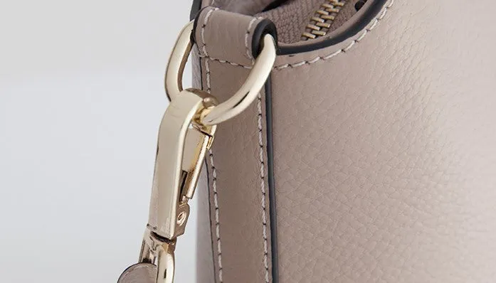 Leather Womens Stylish Mini Bucket Handbag Crossbody Purse Barrel Shoulder Bag for Women