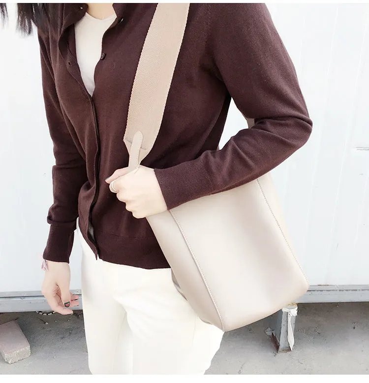 Leather Womens Tote Bucket Bags Work Bag Shoulder Bag For Women