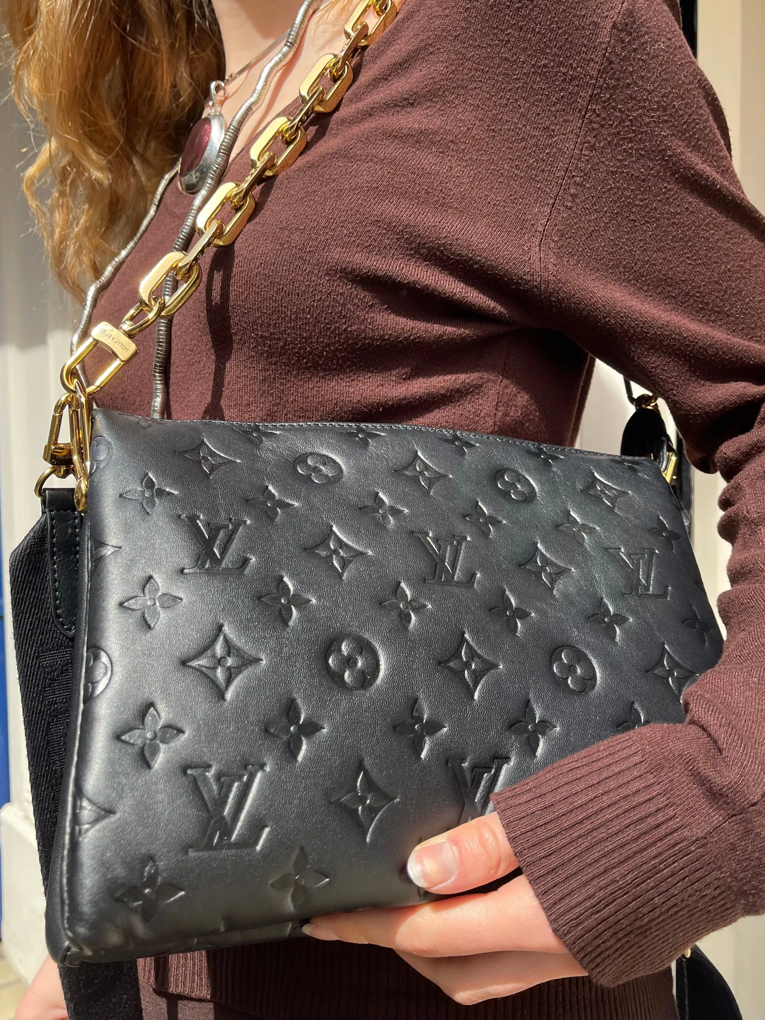 Louis Vuitton Black Empreinte Leather Coussin PM