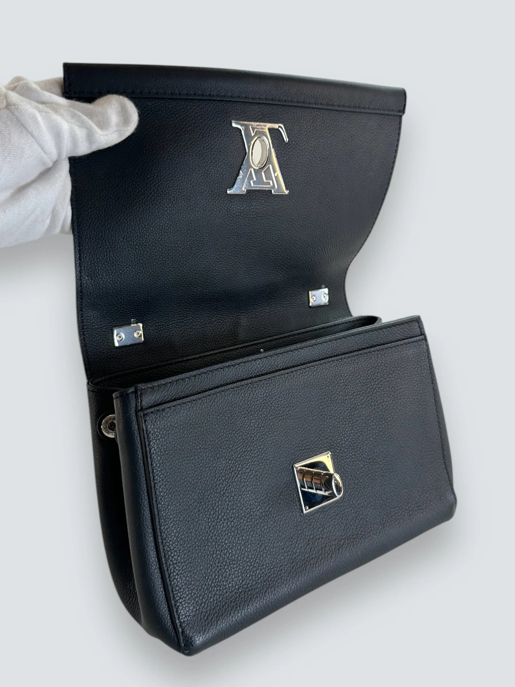 Louis Vuitton Black Leather ??Lockme?? Crossbody