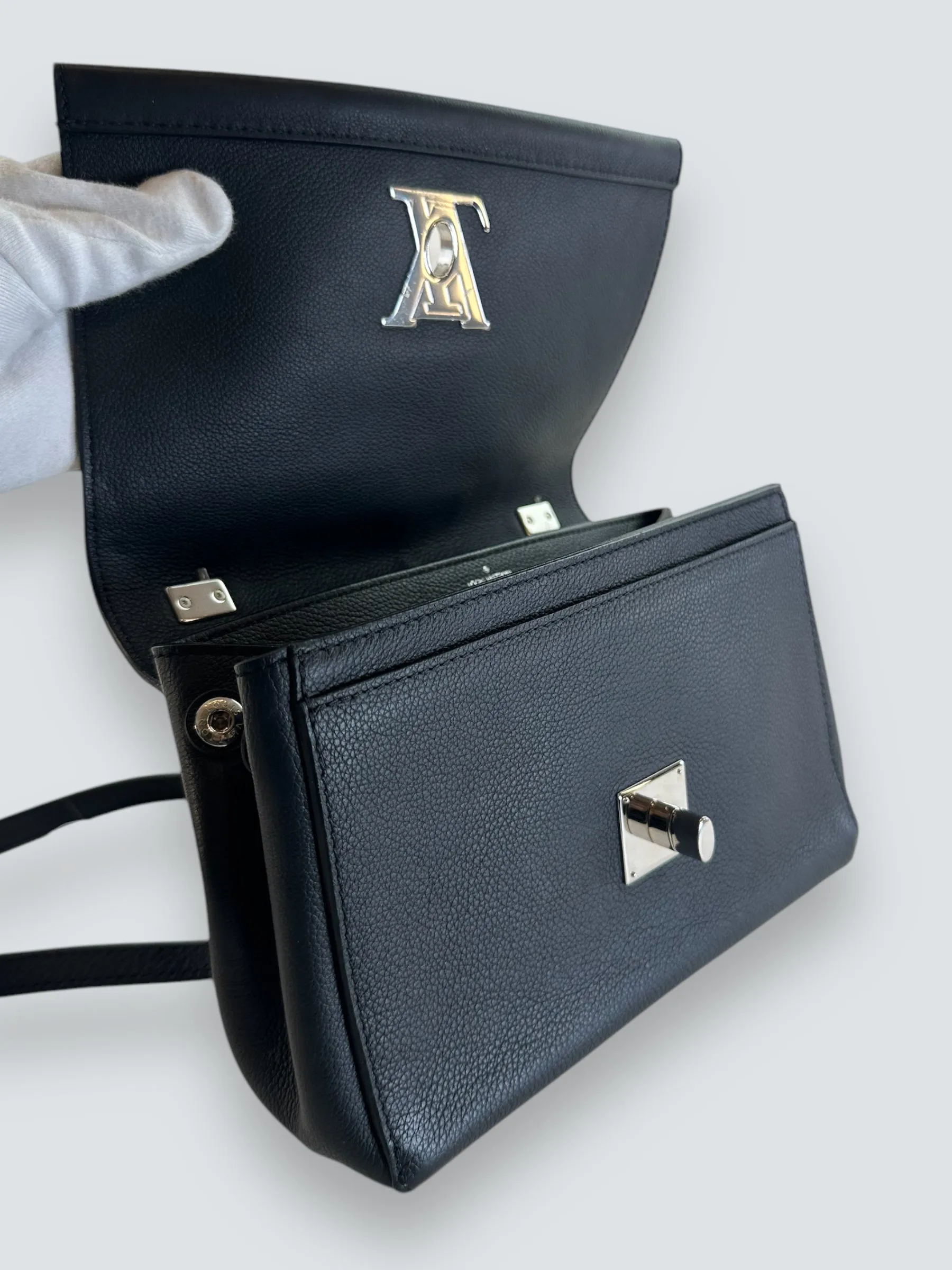 Louis Vuitton Black Leather ??Lockme?? Crossbody