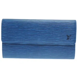 Louis Vuitton blue Toledo blue Epi Leather Long Wallet (Bi-Fold) (Pre-Owned)