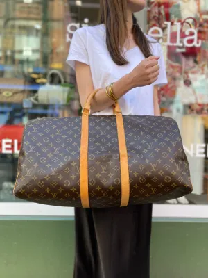 Louis Vuitton Monogram Canvas Keepall 55 Luggage