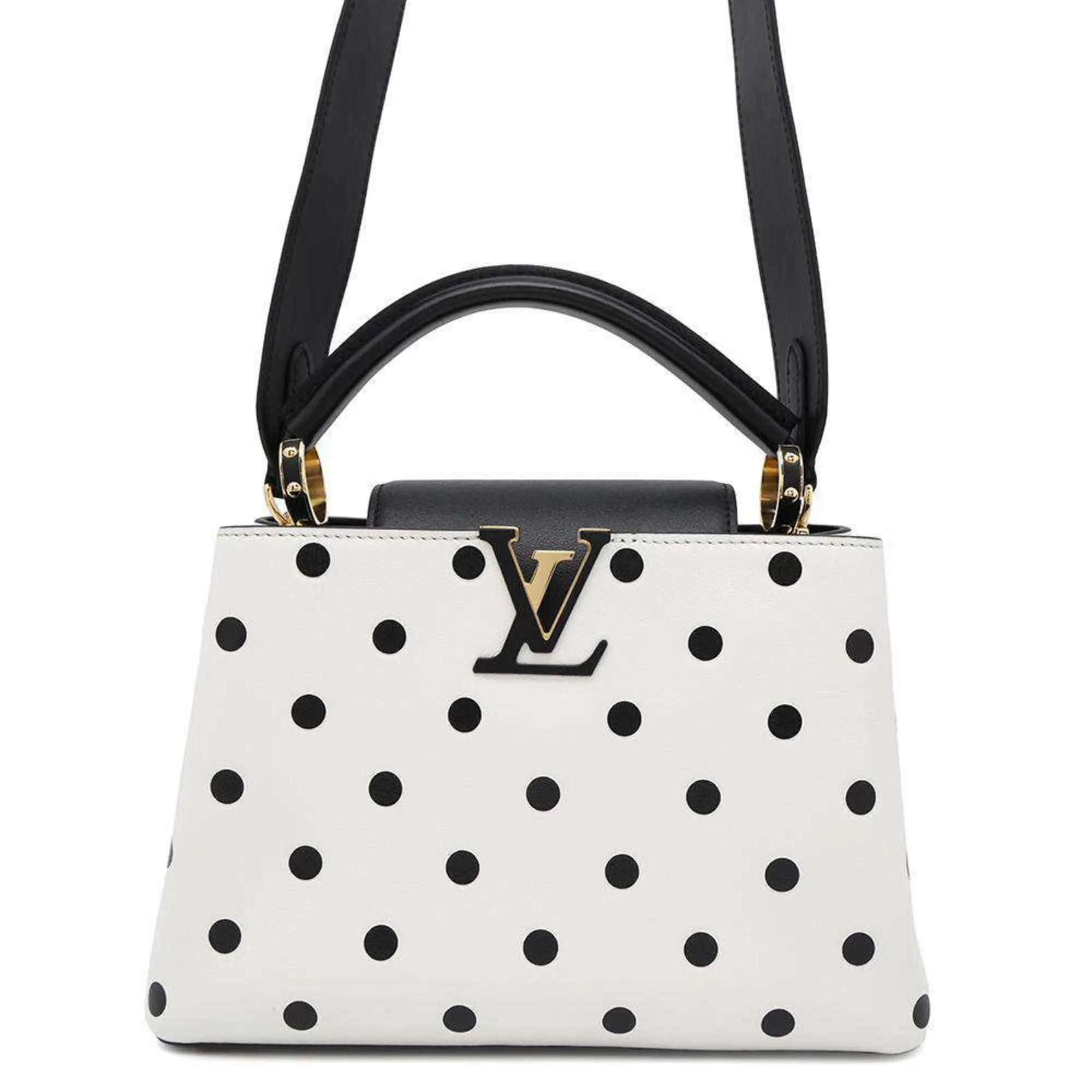 Louis Vuitton Noir Leather Handbag (Pre-Owned)