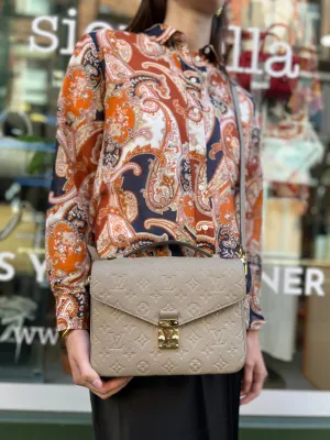 Louis Vuitton Taupe Empriente Leather Pochette Metis Crossbody