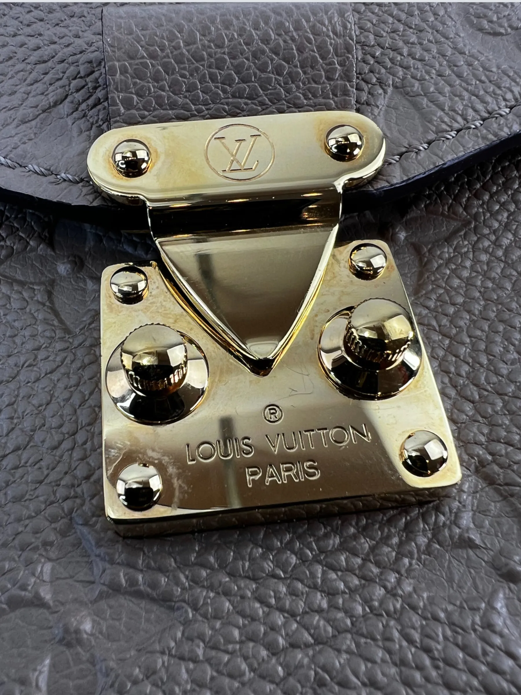 Louis Vuitton Taupe Empriente Leather Pochette Metis Crossbody