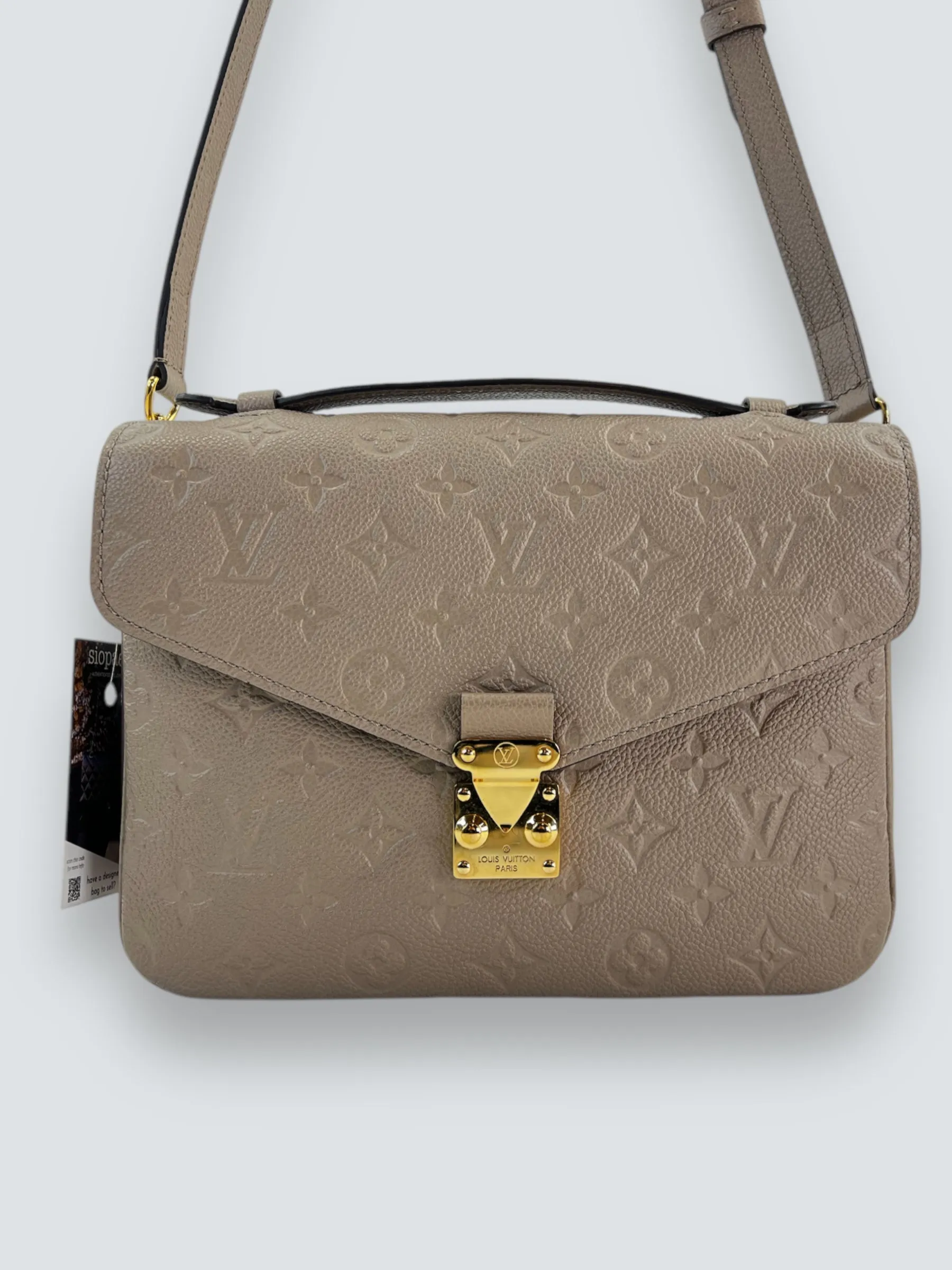 Louis Vuitton Taupe Empriente Leather Pochette Metis Crossbody