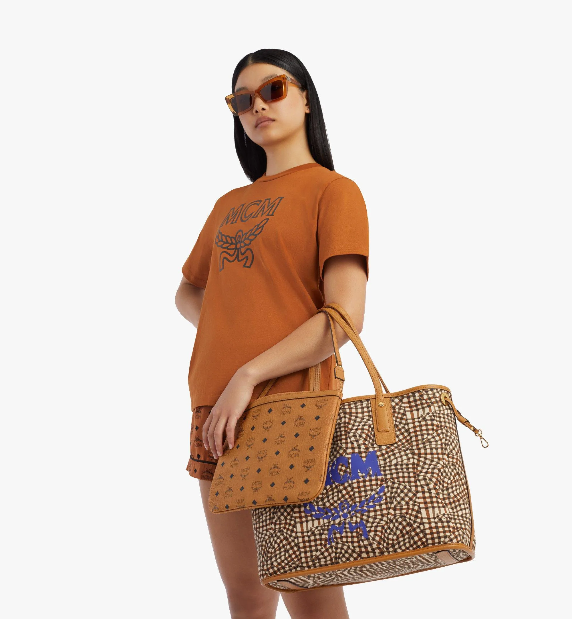 M.C.M Visetos Medium Liz Reversible Shopper Tote Bag
