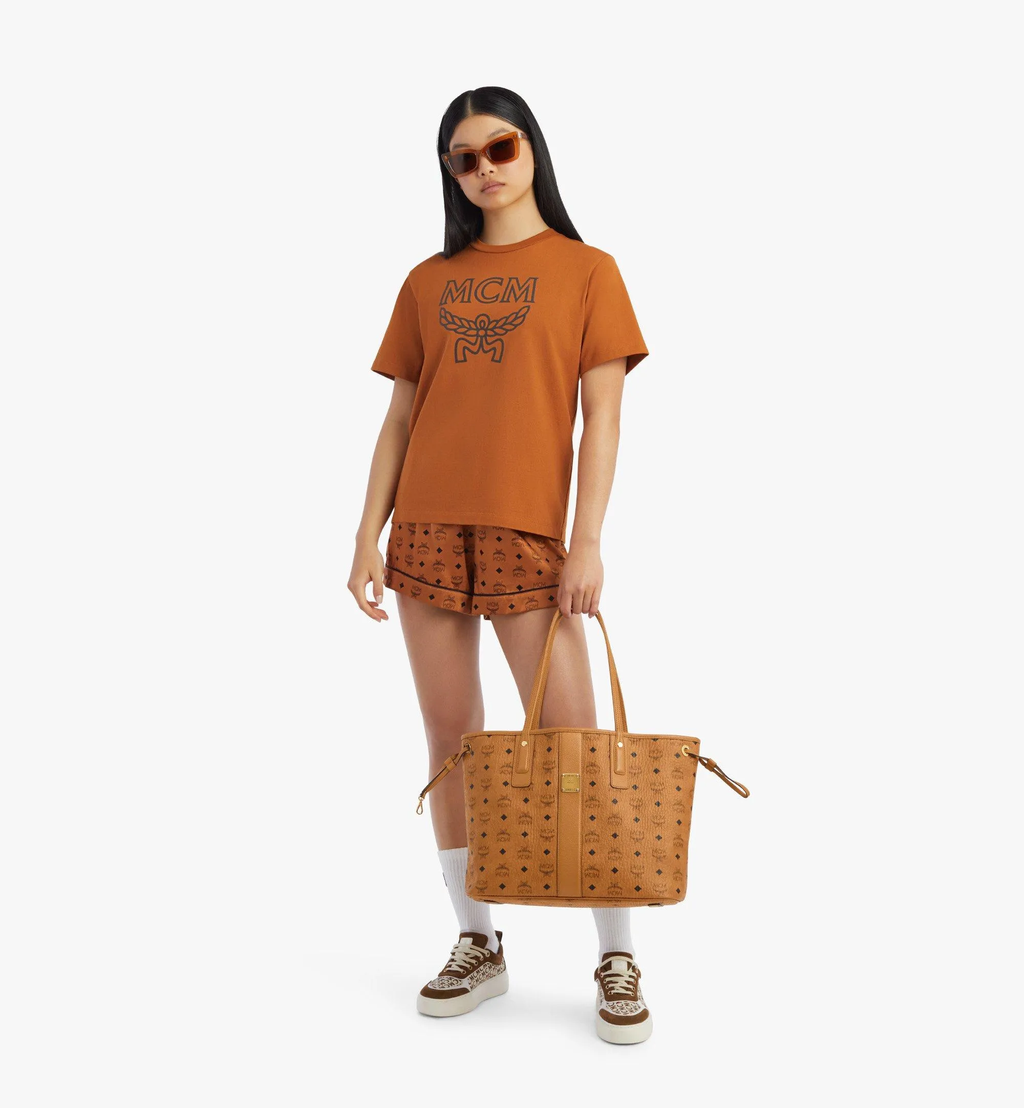 M.C.M Visetos Medium Liz Reversible Shopper Tote Bag