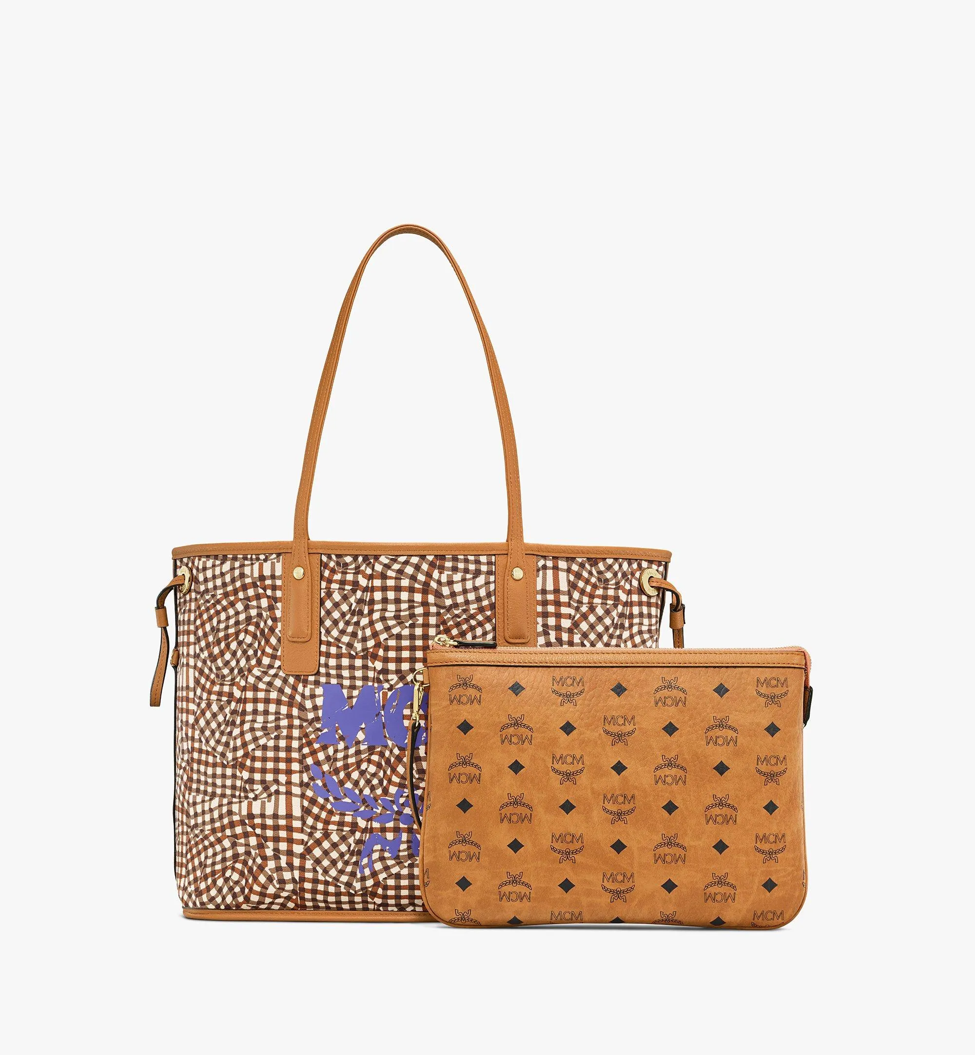M.C.M Visetos Medium Liz Reversible Shopper Tote Bag