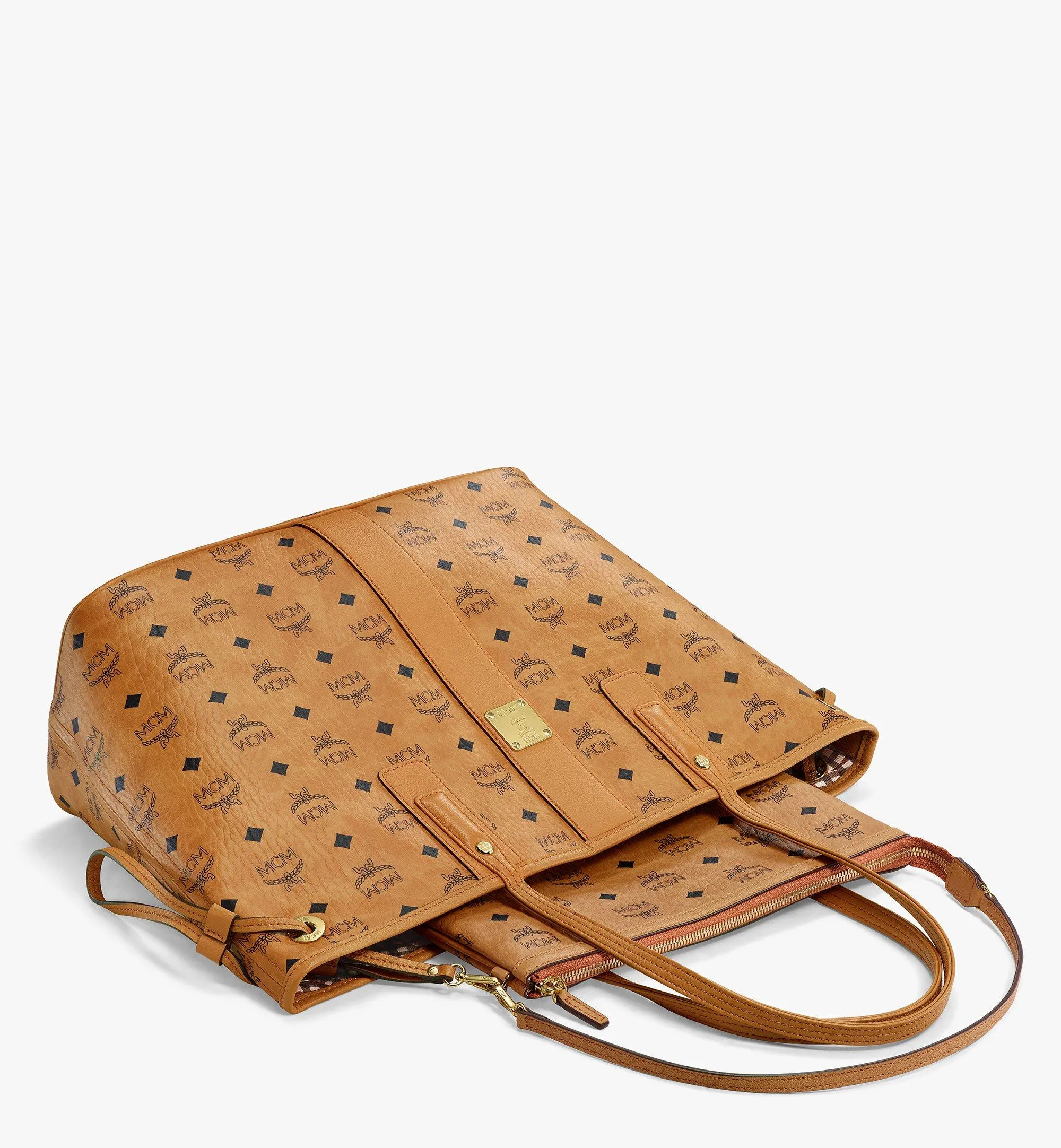 M.C.M Visetos Medium Liz Reversible Shopper Tote Bag