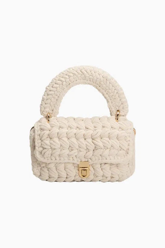 Melie Bianco Avery Top Handle Chenille Knit Crossbody Bag
