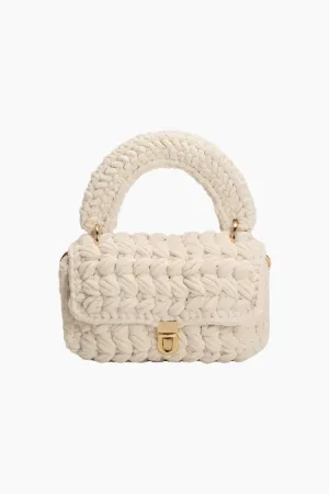Melie Bianco Avery Top Handle Chenille Knit Crossbody Bag