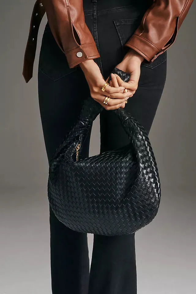 Melie Bianco Black Brigitte Large Satchel
