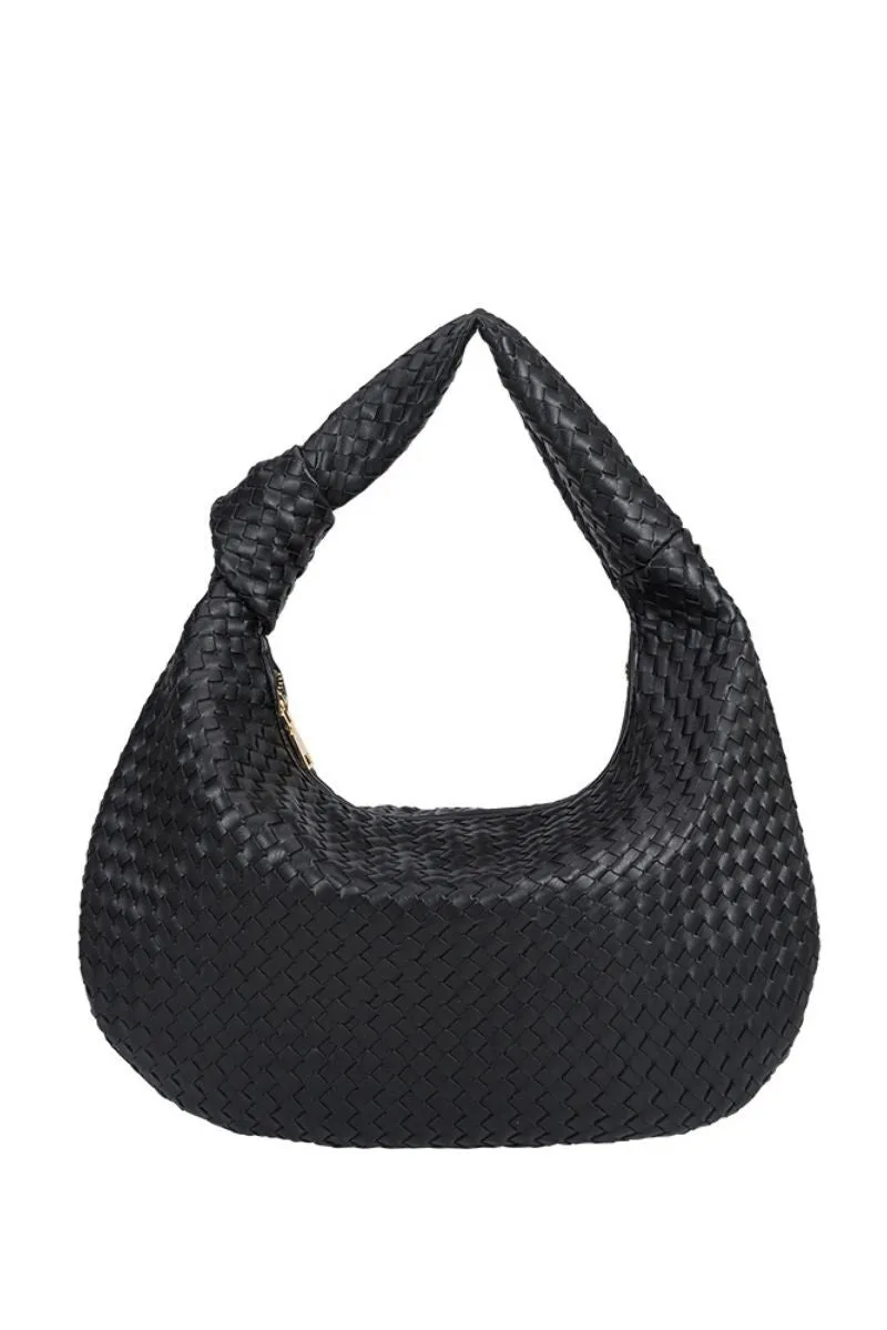 Melie Bianco Black Brigitte Large Satchel