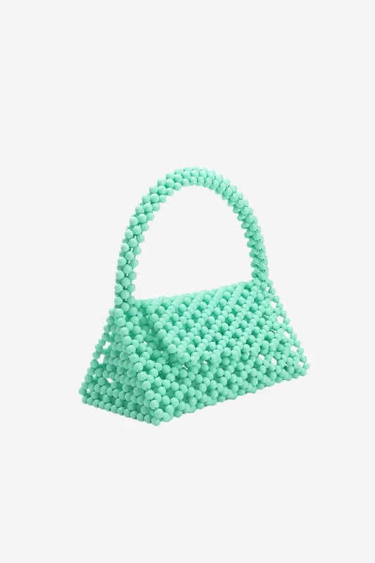 Melie Bianco Morgan Mint Beaded Top Handle Bag