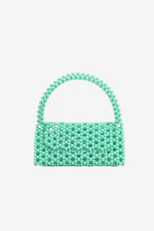 Melie Bianco Morgan Mint Beaded Top Handle Bag