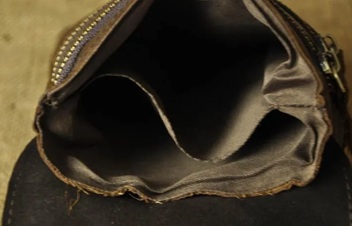 Mens Leather Small Side Bag  Waist Pouch COURIER BAG Holster Belt Case Belt Pouch for Men