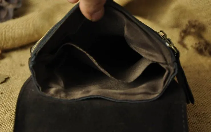 Mens Leather Small Side Bag  Waist Pouch COURIER BAG Holster Belt Case Belt Pouch for Men