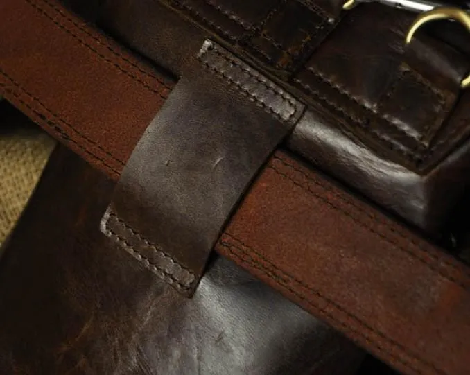 Mens Leather Small Side Bag  Waist Pouch COURIER BAG Holster Belt Case Belt Pouch for Men