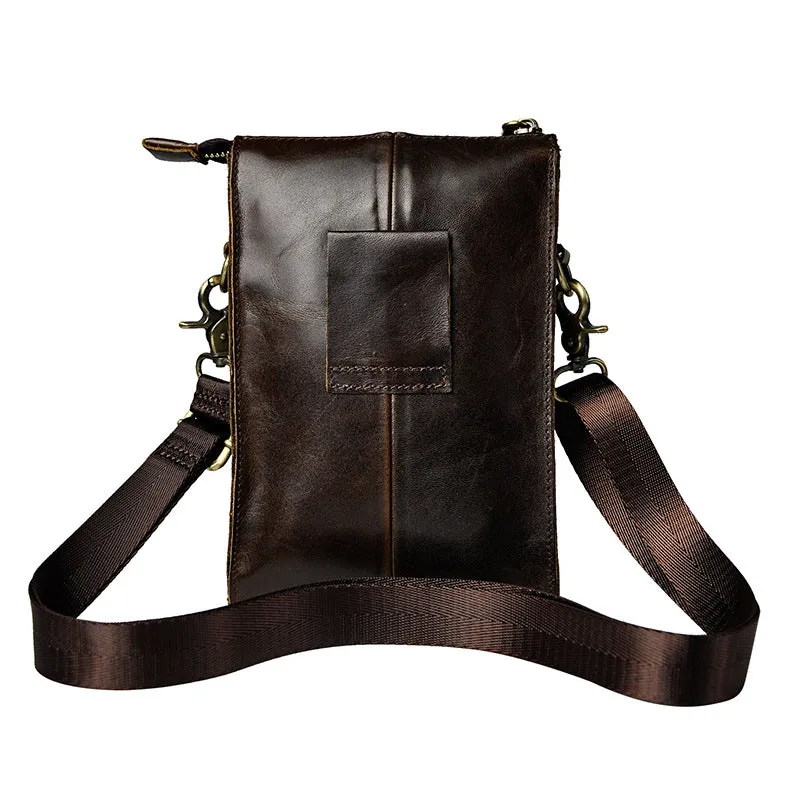 Mens Small Leather Belt Pouch Waist Bag BELT BAG Shoulder Bag For Men