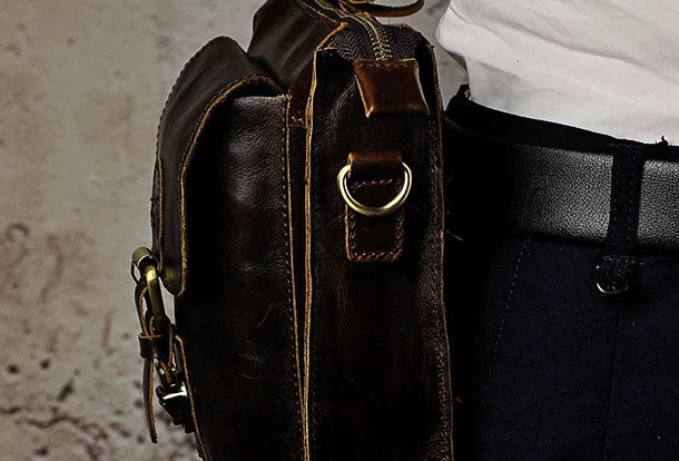 Mens Small Leather Belt Pouch Waist Bag BELT BAG Shoulder Bag For Men