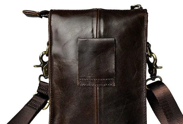 Mens Small Leather Belt Pouch Waist Bag BELT BAG Shoulder Bag For Men