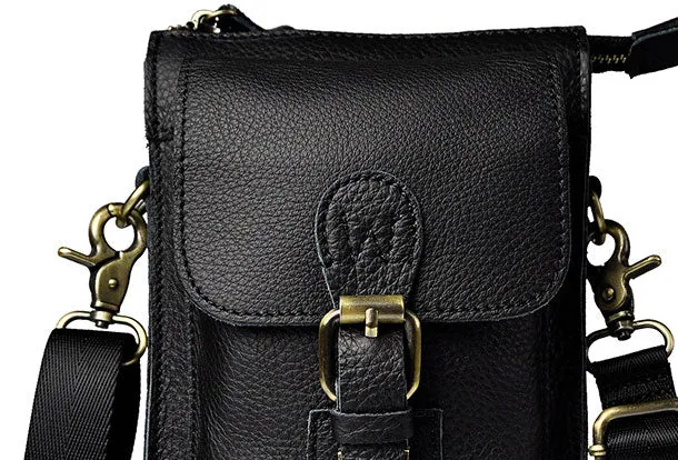 Mens Small Leather Belt Pouch Waist Bag BELT BAG Shoulder Bag For Men