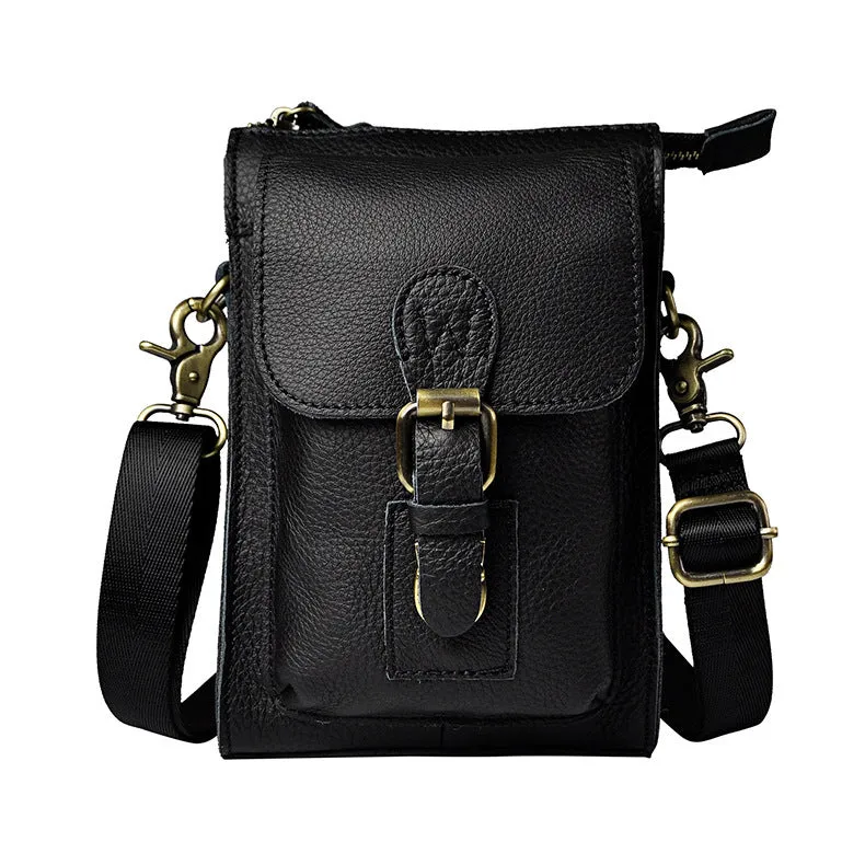 Mens Small Leather Belt Pouch Waist Bag BELT BAG Shoulder Bag For Men