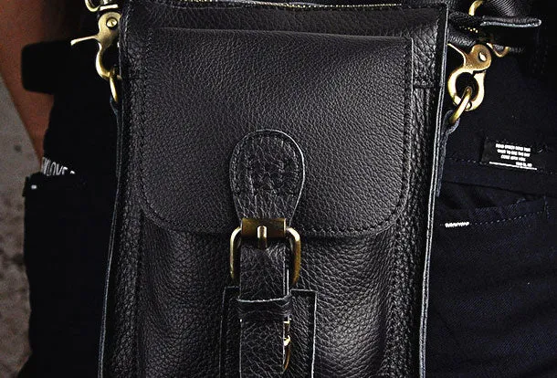 Mens Small Leather Belt Pouch Waist Bag BELT BAG Shoulder Bag For Men