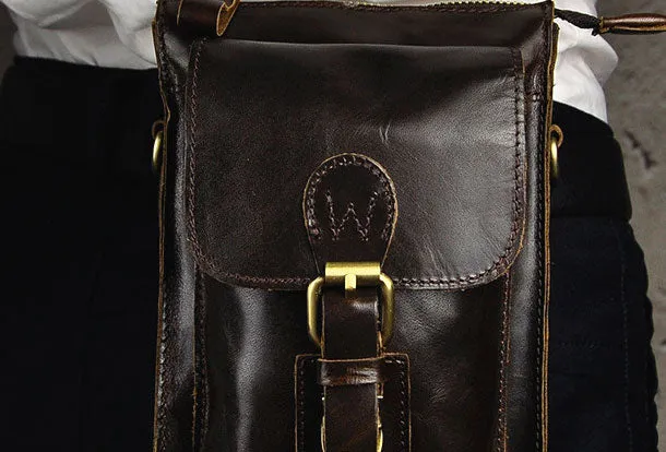 Mens Small Leather Belt Pouch Waist Bag BELT BAG Shoulder Bag For Men