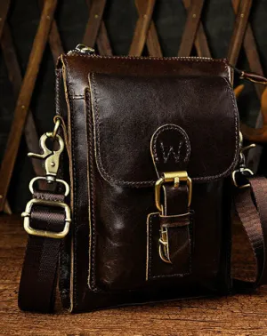 Mens Small Leather Belt Pouch Waist Bag BELT BAG Shoulder Bag For Men