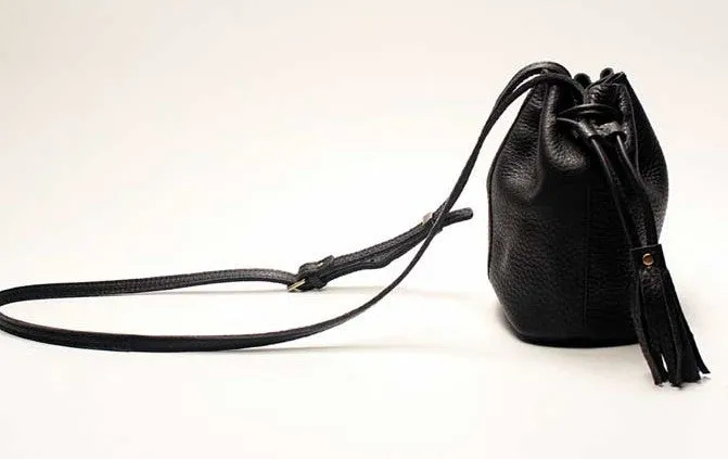 Mini LEATHER WOMEN Barrel Bag Small Bucket Purse SHOULDER Purses FOR WOMEN