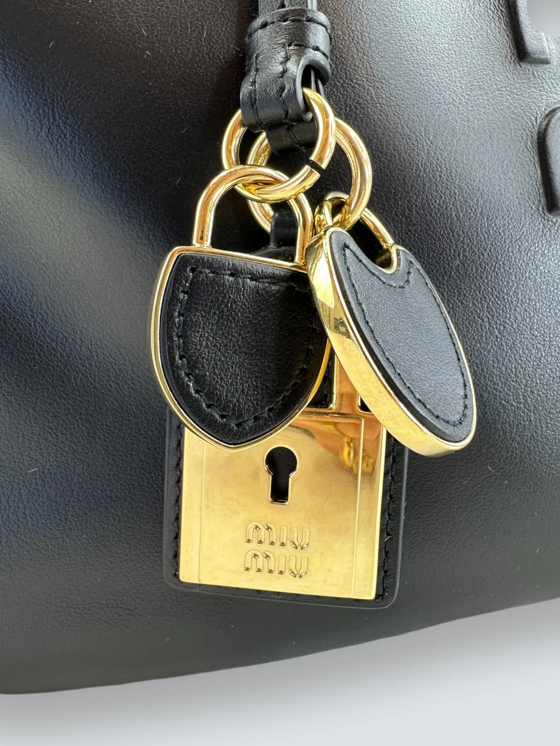 MiuMiu Black Leather "Beau" Shoulder Bag