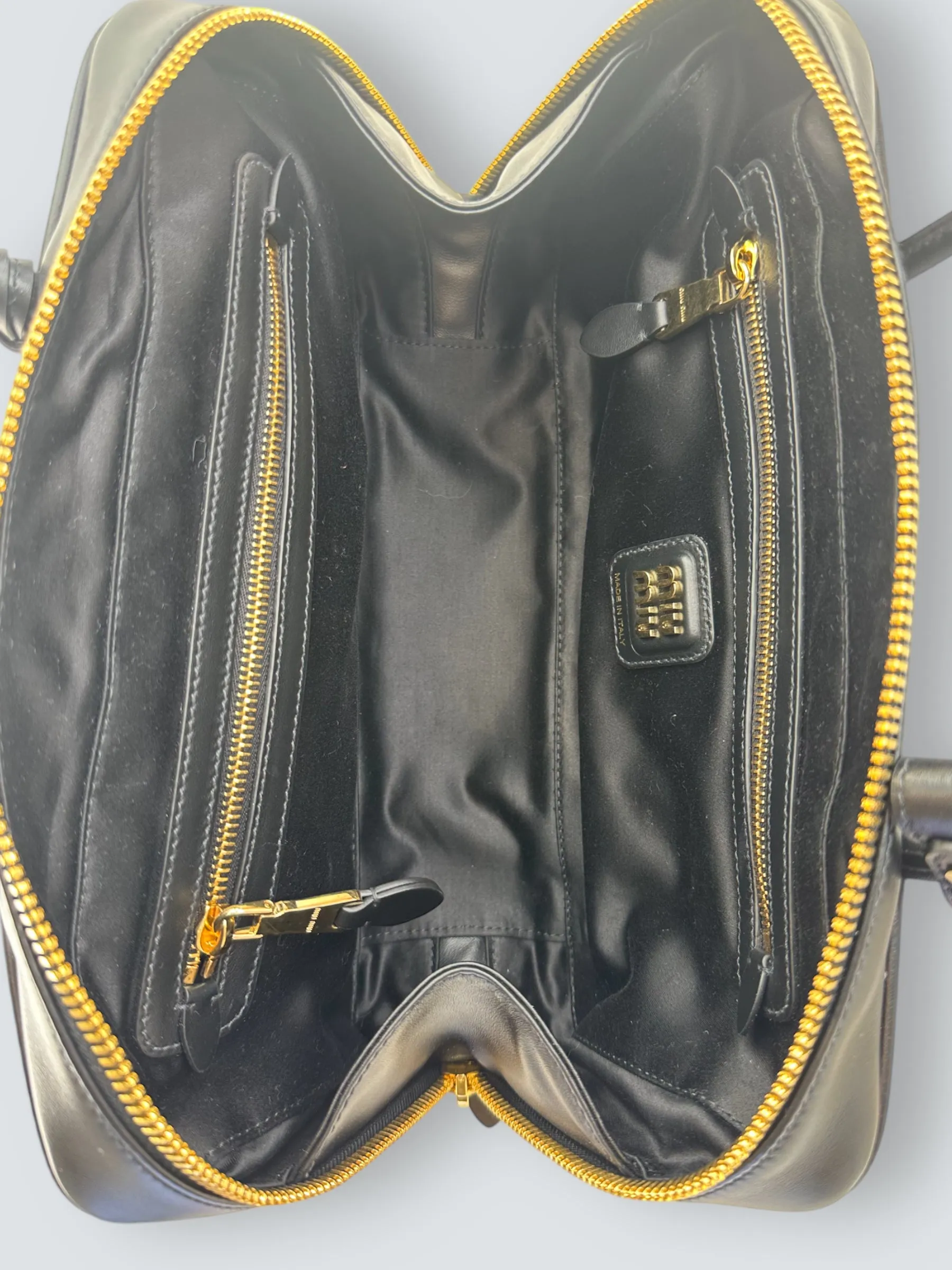 MiuMiu Black Leather "Beau" Shoulder Bag